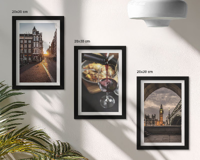 Posterpaket En uppsättning bilder med en stad, mat och en utsikt över London