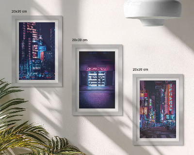 Posterpaket Nattstad med neonljus och en bioingång