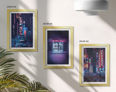 Posterpaket Nattstad med neonljus och en bioingång