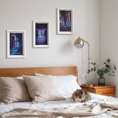 Posterpaket Nattstad med neonljus och en bioingång