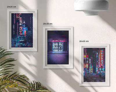 Posterpaket Nattstad med neonljus och en bioingång