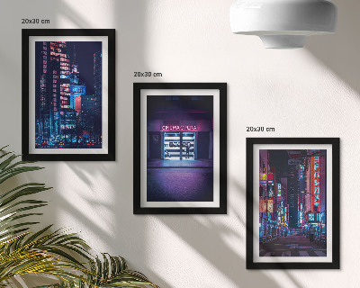 Posterpaket Nattstad med neonljus och en bioingång