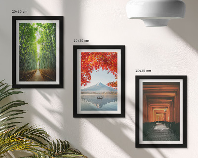 Posterpaket Bambuskogen Mount Fuji Torii-stigen landskap i Japan