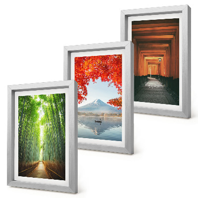 Posterpaket Bambuskogen Mount Fuji Torii-stigen landskap i Japan