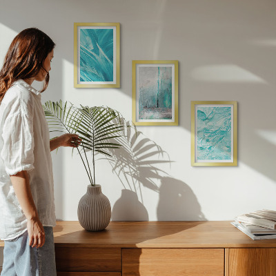 Posterpaket Nyanser av blått i delikata abstrakta mönster