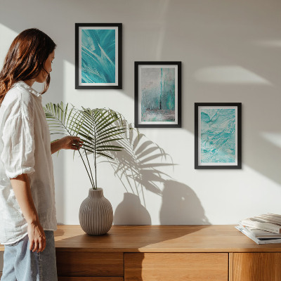 Posterpaket Nyanser av blått i delikata abstrakta mönster
