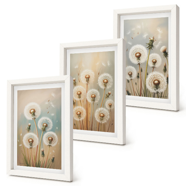 Posterpaket Maskrosblommor mot en bakgrund av pastellfärger