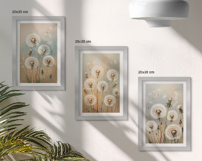 Posterpaket Maskrosblommor mot en bakgrund av pastellfärger