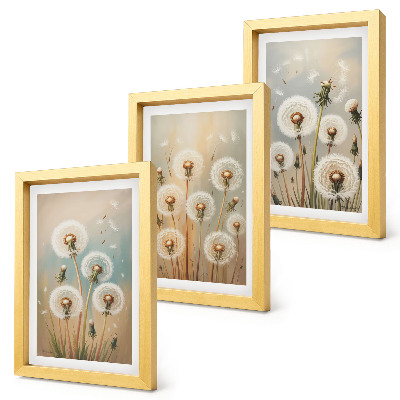 Posterpaket Maskrosblommor mot en bakgrund av pastellfärger