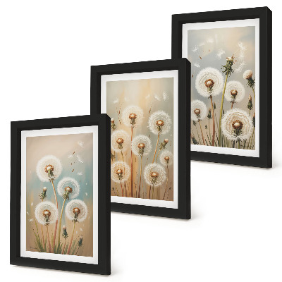 Posterpaket Maskrosblommor mot en bakgrund av pastellfärger