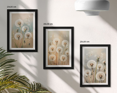 Posterpaket Maskrosblommor mot en bakgrund av pastellfärger