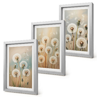 Posterpaket Maskrosblommor mot en bakgrund av pastellfärger