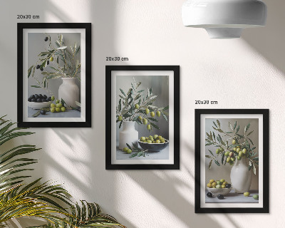 Posterpaket Oliver i vaser med grenar på en grå bakgrund