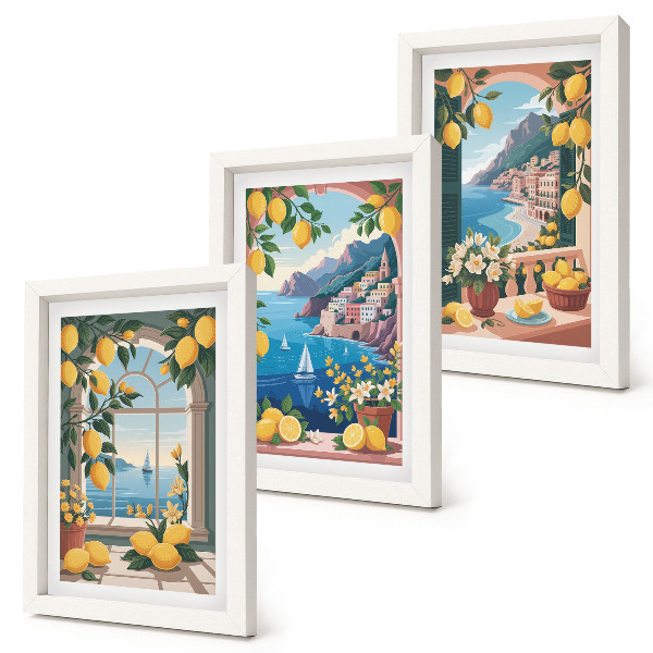 Posterpaket Havsutsiktsfönster med italienska citroner