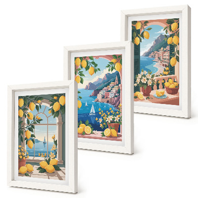 Posterpaket Havsutsiktsfönster med italienska citroner