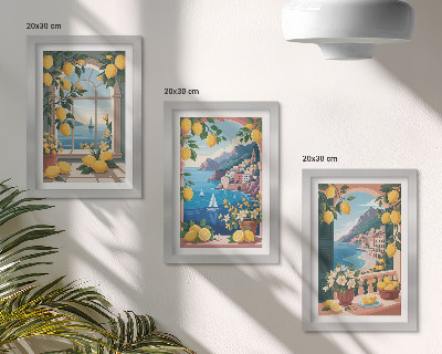 Posterpaket Havsutsiktsfönster med italienska citroner