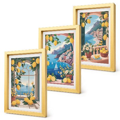Posterpaket Havsutsiktsfönster med italienska citroner