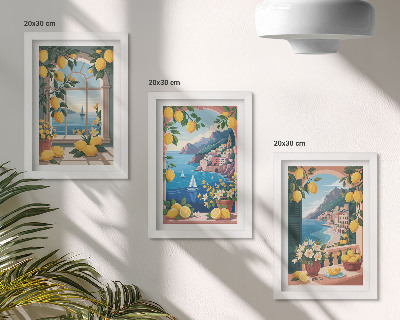 Posterpaket Havsutsiktsfönster med italienska citroner
