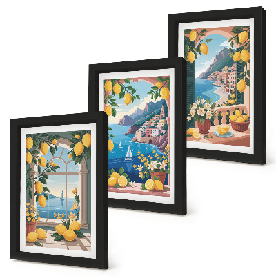 Posterpaket Havsutsiktsfönster med italienska citroner
