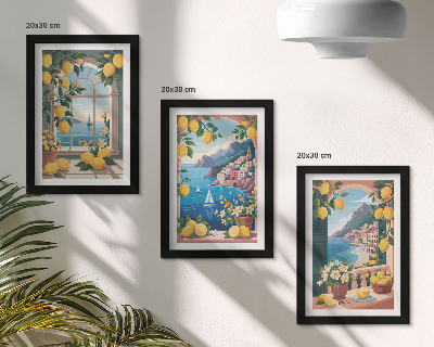 Posterpaket Havsutsiktsfönster med italienska citroner
