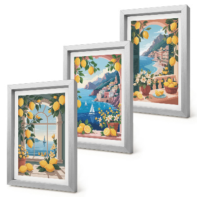 Posterpaket Havsutsiktsfönster med italienska citroner