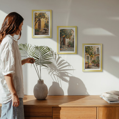 Posterpaket En trädgård med citrusträd i solig miljö