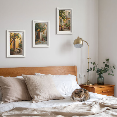 Posterpaket En trädgård med citrusträd i solig miljö