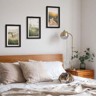 Posterpaket Landskap med äng, väg och solnedgång