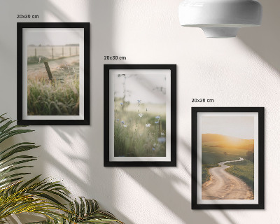 Posterpaket Landskap med äng, väg och solnedgång