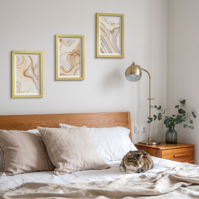 Tavelvägg med 3 tavlor Linjära abstrakta motiv elegant dekoration