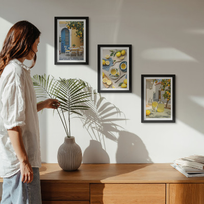 Posterpaket Citroner lemonad blå dörrar sommarvyer