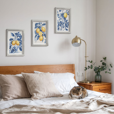 Posterpaket Citroner på grenar med blå blad