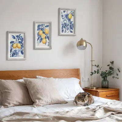 Posterpaket med citroner på grenar med blå blad
