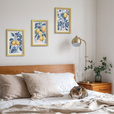 Posterpaket Citroner på grenar med blå blad