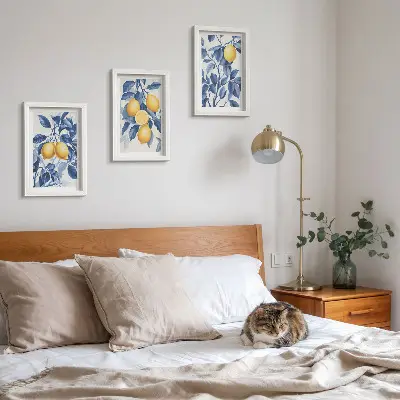 Posterpaket med citroner på grenar med blå blad