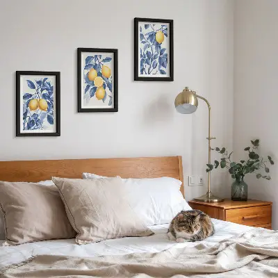 Posterpaket med citroner på grenar med blå blad