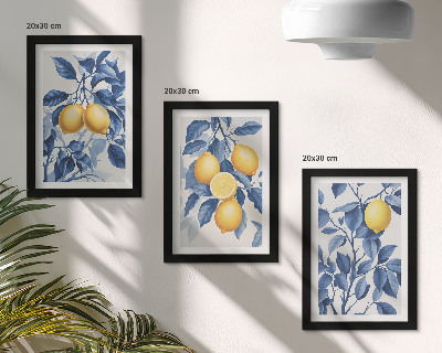 Posterpaket Citroner på grenar med blå blad