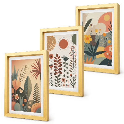 Posterpaket Boho växtmönster i varma nyanser med en naturlig känsla