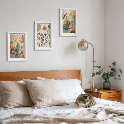 Posterpaket med boho-inspirerade växtmönster i varma nyanser