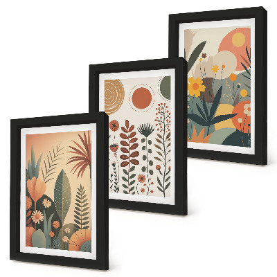 Posterpaket Boho växtmönster i varma nyanser med en naturlig känsla