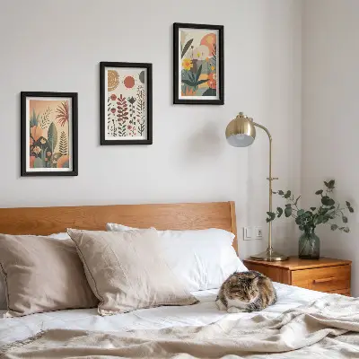 Posterpaket med boho-inspirerade växtmönster i varma nyanser
