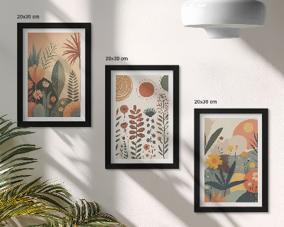 Posterpaket Boho växtmönster i varma nyanser med en naturlig känsla