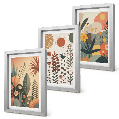 Posterpaket Boho växtmönster i varma nyanser med en naturlig känsla