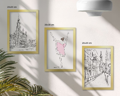 Tavelvägg med 3 tavlor Snygga bilder av dansande ballerinor och arkitektur
