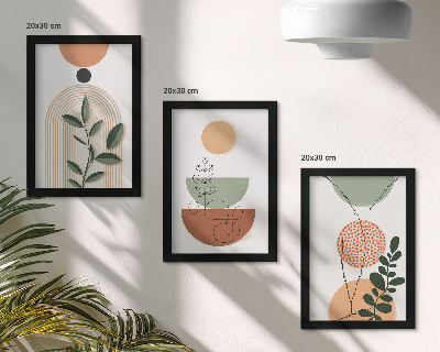 Posterpaket Abstrakta former med färgglada växtmotiv