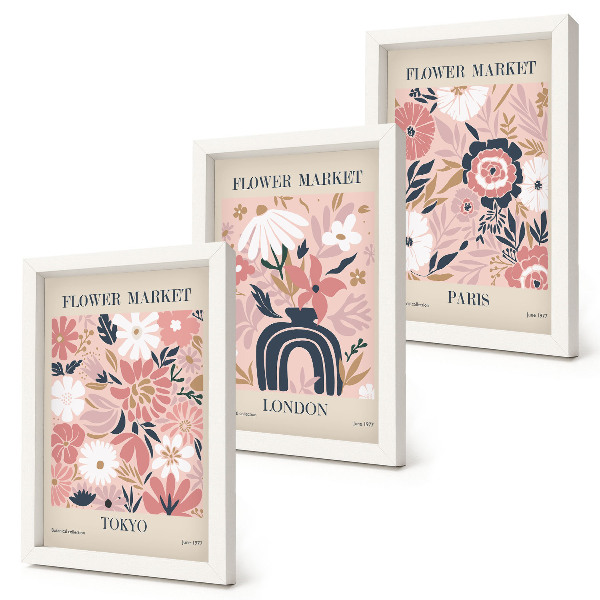 Posterpaket Blommotiv i Tokyo, London och Paris