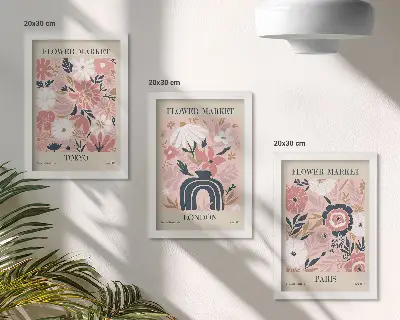 Posterpaket med blommotiv från Tokyo, London och Paris