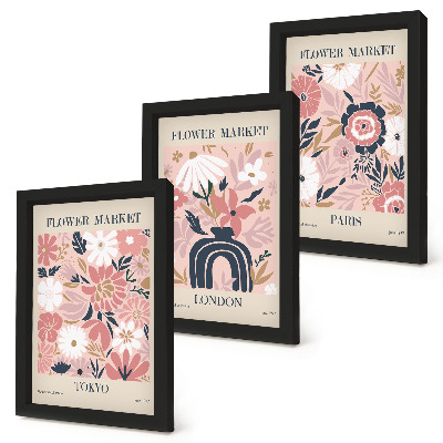 Posterpaket Blommotiv i Tokyo, London och Paris