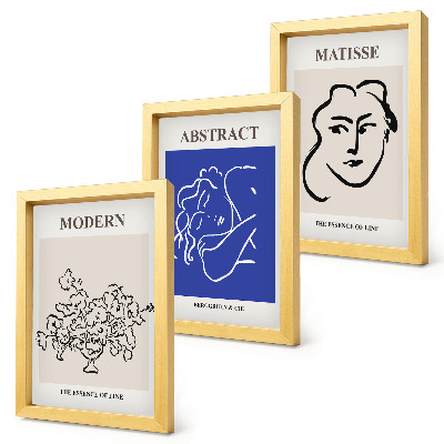 Triptyk tavla med ram Posters i Henri Matisses moderna och abstrakta stil