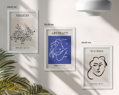 Triptyk tavla med ram Posters i Henri Matisses moderna och abstrakta stil